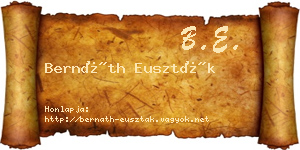 Bernáth Euszták névjegykártya